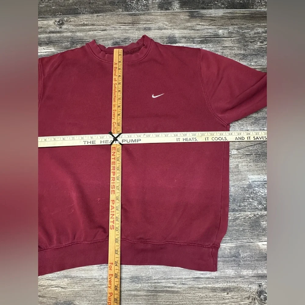 Nike Mini Swoosh Crewneck Sweatshirt Red Y2K Vintage Mens Large